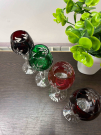 Рюмки из цветного хрусталя Lausitzer Германия, ручная работа. Цена за 4 шт. Картинка 4